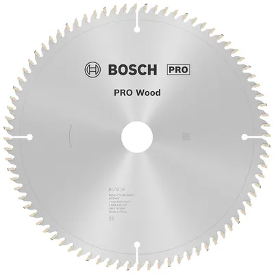 Диск циркулярен за рязане Bosch на дърво фино напречно надлъжно с HM пластини  254 мм, 30 мм, 1.8 мм, 80 z, PRO Wood