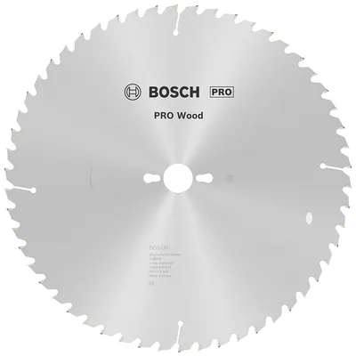 Диск циркулярен за рязане Bosch на дърво фино напречно надлъжно с HM пластини 350 мм, 30 мм, 2.5 мм, 54 z, PRO Wood