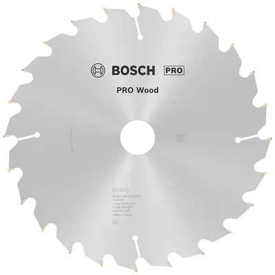 Диск циркулярен за рязане Bosch на дърво грубо напречно с HM пластини 230 мм, 30 мм, 1.8 мм, 24 z, PRO Wood