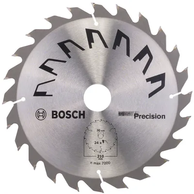 Диск циркулярен за рязане Bosch на дърво грубо с HM пластини 210 мм, 30 мм, 24 z, Precision
