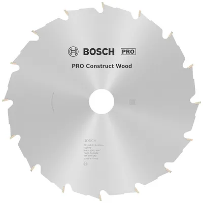 Диск циркулярен за рязане Bosch на дърво грубо с HM пластини  235 мм, 30 мм, 1.8 мм, 16 z, PRO Construct Wood