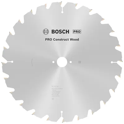 Диск циркулярен за рязане Bosch на дърво грубо с HM пластини 350 мм, 30 мм, 2.5 мм, 24 z, PRO Construct Wood