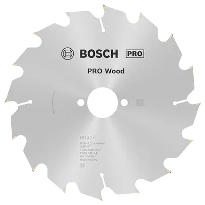 Диск циркулярен за рязане Bosch на дърво напречно надлъжно с HM пластини 190 мм, 30 мм, 1.3 мм, 16 z, PRO Wood