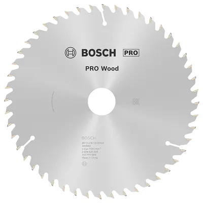 Диск циркулярен за рязане Bosch на дърво напречно надлъжно с HM пластини 210 мм, 30 мм, 1.8 мм, 48 z, PRO Wood