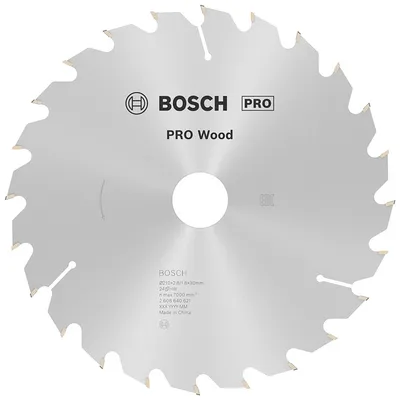 Диск циркулярен за рязане Bosch на дърво напречно надлъжно с HM пластини 210 мм, 30 мм, 2.8 мм, 24 z, PRO Wood