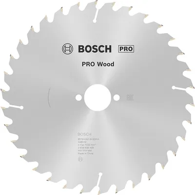 Диск циркулярен за рязане Bosch на дърво напречно надлъжно с HM пластини  216 мм, 30 мм, 1.6 мм, 34 z, PRO Wood