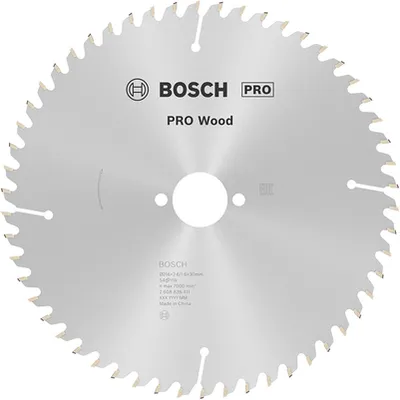 Диск циркулярен за рязане Bosch на дърво напречно надлъжно с HM пластини 216 мм, 30 мм, 1.6 мм, 54 z, PRO Wood