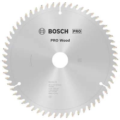 Диск циркулярен за рязане Bosch на дърво напречно надлъжно с HM пластини 216 мм, 30 мм, 1.8 мм, 60 z, PRO Wood
