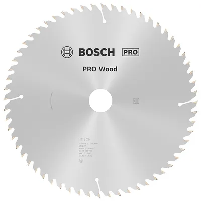 Диск циркулярен за рязане Bosch на дърво напречно надлъжно с HM пластини 250 мм, 30 мм, 2.2 мм, 60 z, PRO Wood
