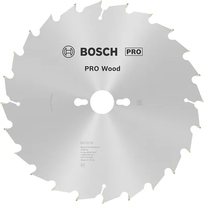 Диск циркулярен за рязане Bosch на дърво напречно надлъжно с HM пластини 254 мм, 30 мм, 1.8 мм, 24 z, PRO Wood
