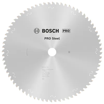 Диск циркулярен за рязане Bosch на метали с HM пластини 305 мм, 25.4 мм, 1.8 мм, 72 z, PRO Steel