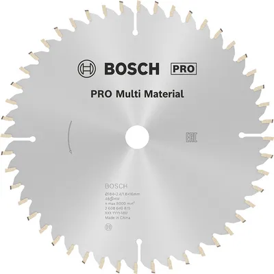 Диск циркулярен за рязане Bosch универсален с HM пластини 184 мм, 16 мм, 1.8 мм, 48 z, PRO Multi Material