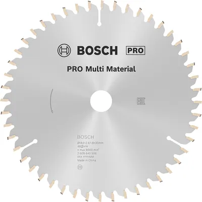 Диск циркулярен за рязане Bosch универсален с HM пластини 184 мм, 30 мм, 1.8 мм, 48 z, PRO Multi Material