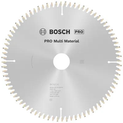 Диск циркулярен за рязане Bosch универсален с HM пластини  216 мм, 30 мм, 1.8 мм, 80 z, PRO Multi Material