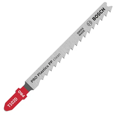 Нож за зеге Bosch с T-захват за пластмаса 100 мм, 6 TPI, праволинейно, PRO Plastics PP clean T102D