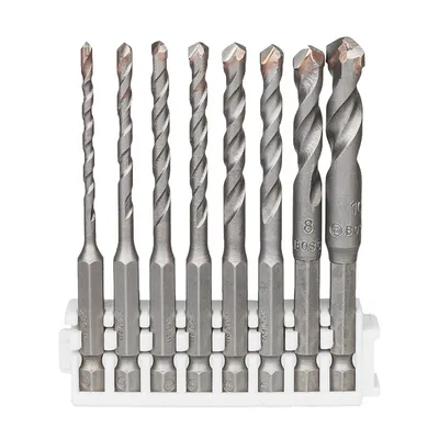 Свредло за бетон Bosch с шестостенна опашка 3-10 мм, 8 бр., Hex-9 Ceramic