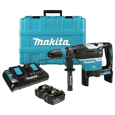Акумулаторен перфоратор Makita с колекторен двигател с 2 батерии и зарядно, SDS-max, 36 V, 5 Ah, 8 J, 1450-2900 уд./мин, DHR400T2UN