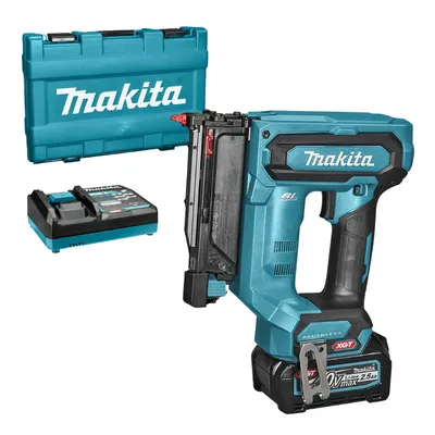 Акумулаторен такер за пирони Makita с 1 батерия и зарядно, 40 V, 2.5 Ah, тип 23GA, 15-35 мм, PT001GD101