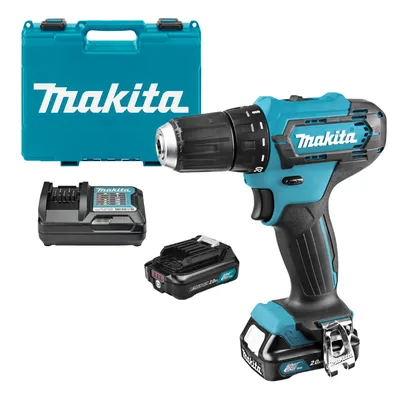 Акумулаторен винтоверт Makita с колекторен двигател с 2 батерии и зарядно, 12 V, 2 Ah, 30 Nm, 0.8-10 мм, DF333DWAE