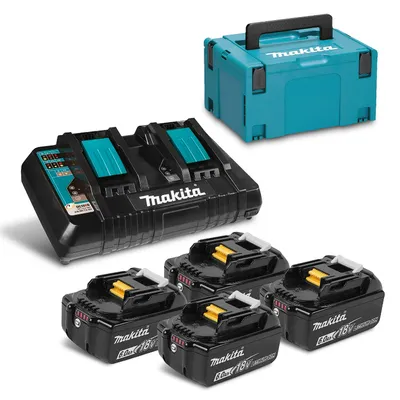 Акумулаторна батерия Makita Li-Ion със зарядно у-во 18 V, 6 Ah, 4 бр., BL1860 Set