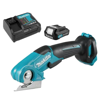 Акумулаторна ножица Makita за меки материали с 1 батерия и зарядно, 12 V, 2 Ah, 6 мм, CP100DSA