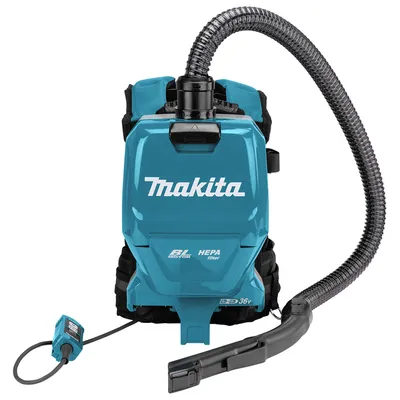 Акумулаторна прахосмукачка Makita за сухо почистване без батерия и зарядно, 140 W, 36 V, 2000 л/мин, 2 л, DVC261Z