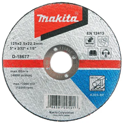 Диск карбофлексен за рязане Makita на метал 125 мм, 2.5 мм, 22.23 мм, D-18677