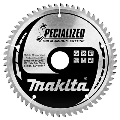 Диск циркулярен за рязане Makita на алуминий с HM пластини  190 мм, 30 мм, 1.8 мм, 60 z, Specialized
