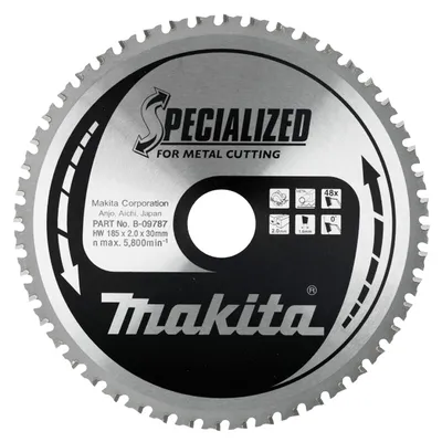 Диск циркулярен за рязане Makita на метали с HM пластини  185 мм, 30 мм, 1.6 мм, 48 z, Specialized
