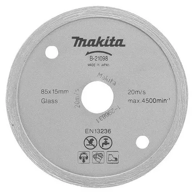 Диск диамантен за мокро рязане Makita на стъкло  85 мм, 15 мм, 2 мм, B-21098