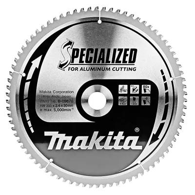 Диск циркулярен за рязане Makita на алуминий с HM пластини  305 мм, 30 мм, 1.8 мм, 80 z, TCT
