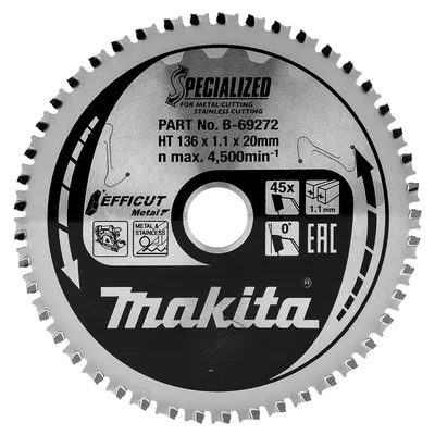 Диск циркулярен за рязане Makita на метали с HM пластини, B-69272