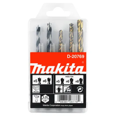 Свредло Makita за дърво и метал к-кт  5-8 мм, 5 бр.