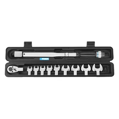 Динамометричен ключ Fervi комплект с накрайници  1/2 ", 40-210 Nm, 11 бр., 0803/S210