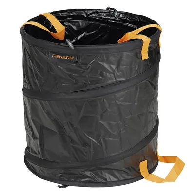 Градински кош за листа Fiskars  56 л, черен, 400 мм, Solid PopUp