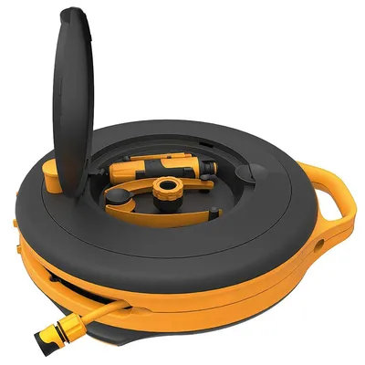 Макара за градински маркуч Fiskars в к-кт с маркуч и аксесоари 3/8 ", 15 м
