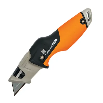 Макетен нож Fiskars метален с трапецовидно прибиращо острие 160х19 мм, Pro CarbonMax