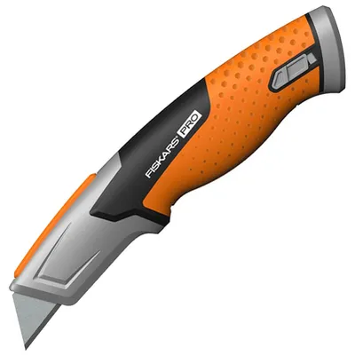 Макетен нож Fiskars метален с трапецовидно прибиращо острие 177x28 мм, Pro CarbonMax