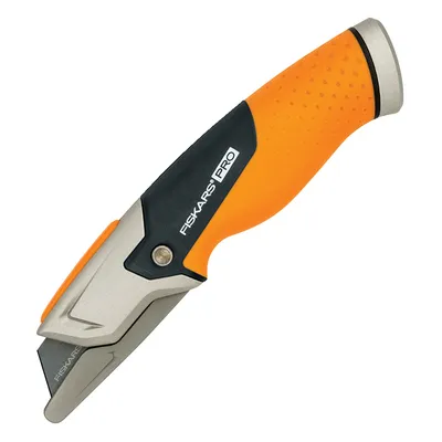 Макетен нож Fiskars метален с трапецовидно прибиращо острие 182х19 мм, Pro CarbonMax