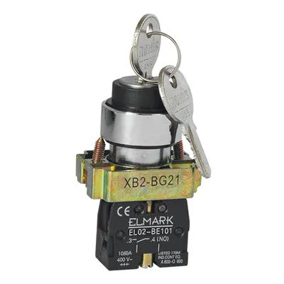 Превключвател пуск-стоп ABB с ключ 6 A, 400 V, 1 NO, черен, C2SS1-30B-20
