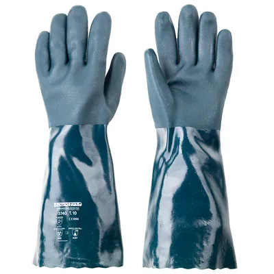 Ръкавици Coverguard PVC размер 10, 400 мм, тъмносини, Eurochem 3740
