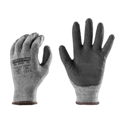 Ръкавици Coverguard топени в латекс полиестерни 11, черно и сиво, Simply Pro FG810L