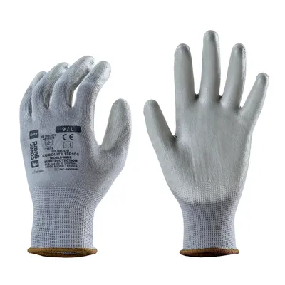 Ръкавици Coverguard топени в полиуретан полиестерни 6, сиви, Еurolite 13P105