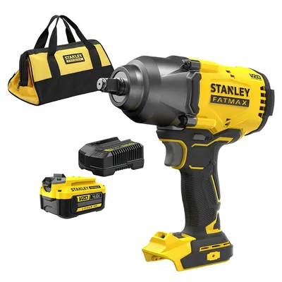 Акумулаторен гайковерт Stanley с безчетков двигател   с 1 батерия и зарядно, 18 V, 4 Ah, 949 Nm, квадрат, 1/2", SFMCF940M1