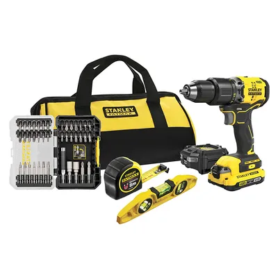 Акумулаторен винтоверт Stanley ударен комплект   с 1 батерия и зарядно, 18 V, 2 Ah, 60 Nm, 13 мм, SFMCK101D1S