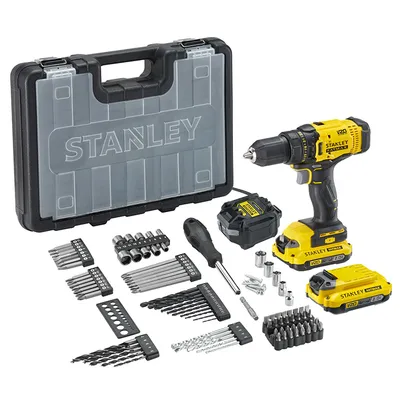 Акумулаторен винтоверт Stanley ударен комплект  с 2 батерии и зарядно, 18 V, 2 Ah, 50 Nm, 1.5-13 мм, SFMCD700D2A