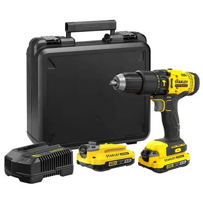 Акумулаторен винтоверт Stanley ударен  с 2 батерии и зарядно, 18 V, 2 Ah, 50 Nm, 1.5-13 мм, SFMCD711D22