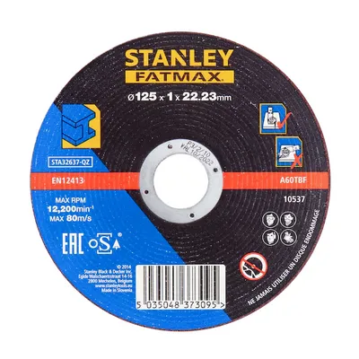 Диск карбофлексен за рязане Stanley на метал  125 мм, 1 мм, 22.23 мм, STA32637