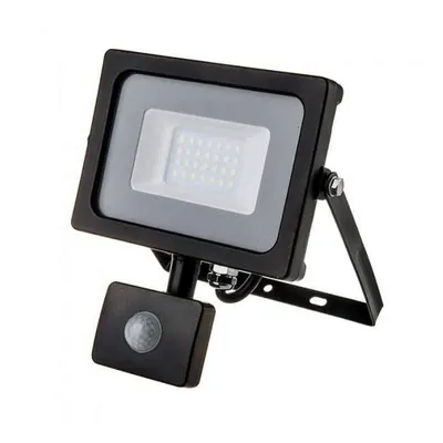LED прожектор V-TAC със сензор за движение 20 W, 220-240 V, 6400 K, черен, VT-20-S