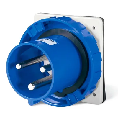 Щепсел промишлен Scame монофазен стационарен  63 A, 380 V, 2P+Е, син, Optima